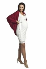 sukienka ciążowa lace długi rękaw kremowa torelle
