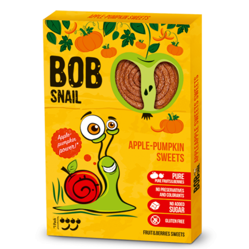 bob snail przekąska o smaku jabłko-dynia
