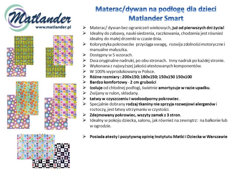 materac do zabawy na podłodze matlander