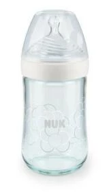 NUK Butelka szklana 240 ml NATURE SENSE smoczek silikonowy 1M