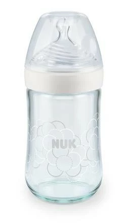NUK Butelka szklana 240 ml NATURE SENSE smoczek silikonowy 1M