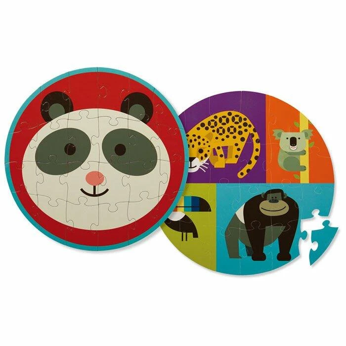 Puzzle dwustronne 24 elementowe -panda i przyjaciele, Crocodile Creek