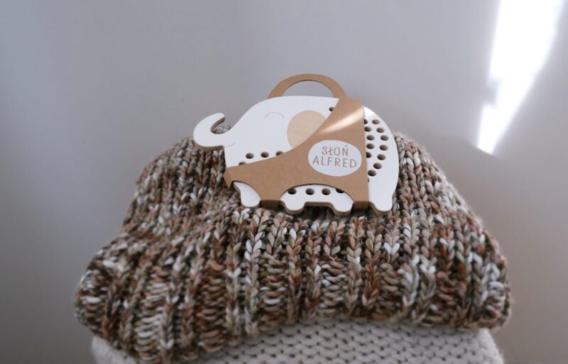 słoń drewniana nawlekanka przeplotka przeplatanka milin