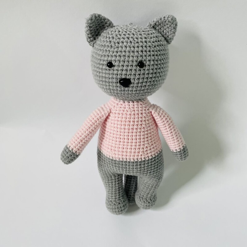 kotek przytulanka ręcznie robiona