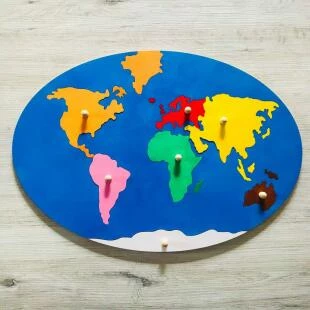 układanka drewniana mapa świata zabawki z duszą