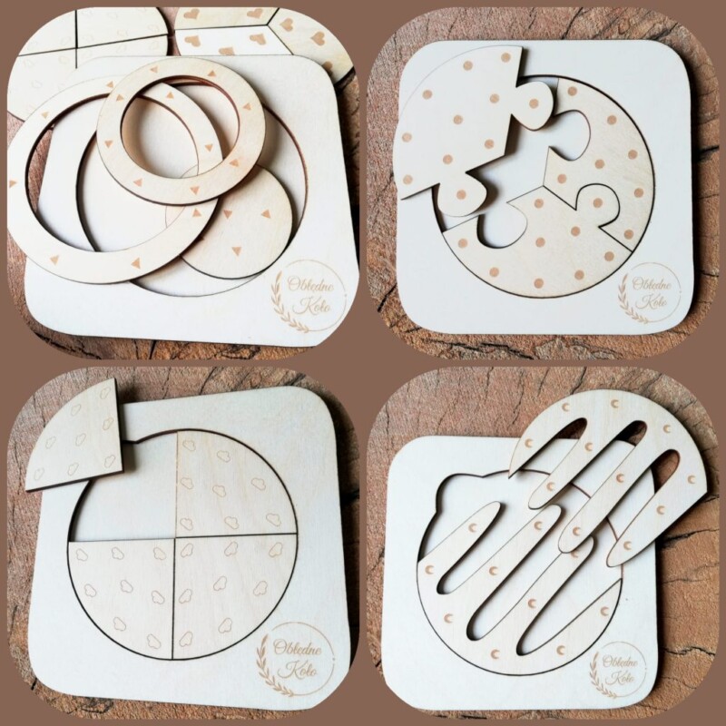 obłędne koło drewniane puzzle