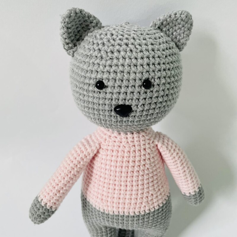 kotek przytulanka ręcznie robiona