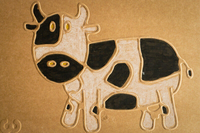 kolorowanka dotykowa krówka