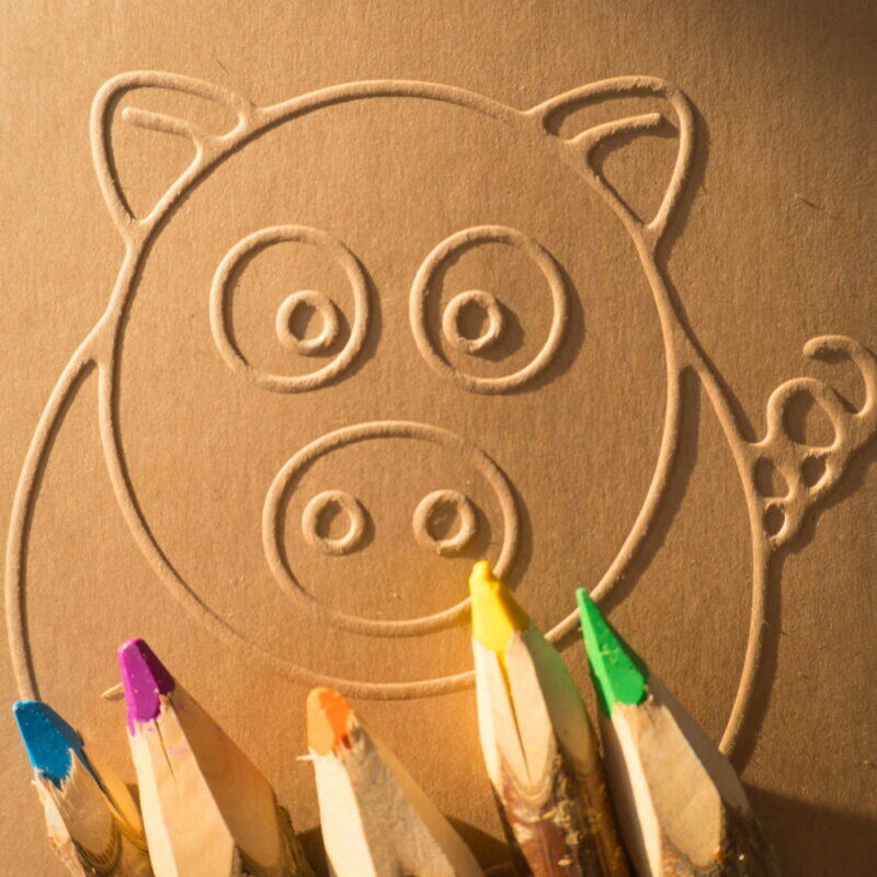 kolorowanka dotykowa świnka