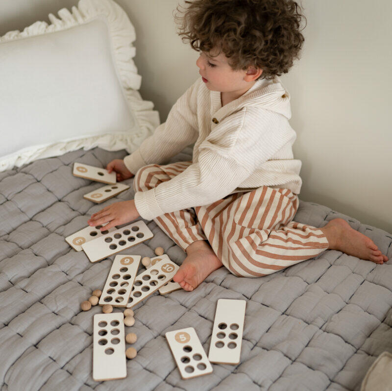 Cyfry drewniane klocki do nauki liczenia