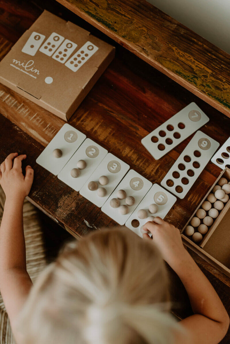 Cyfry drewniane klocki do nauki liczenia Milin