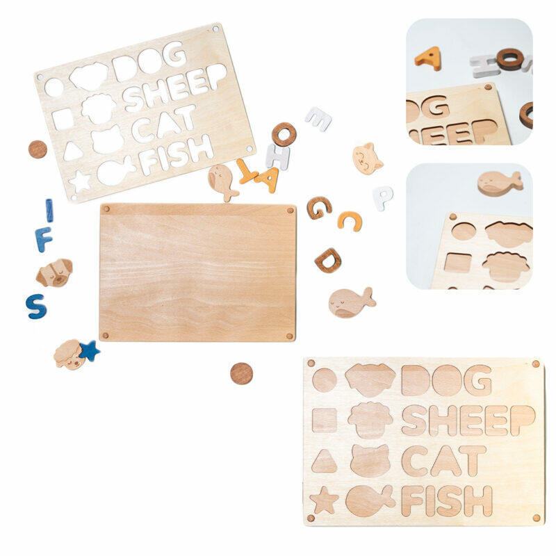 dwujęzyczna układanka do nauki literek Julu