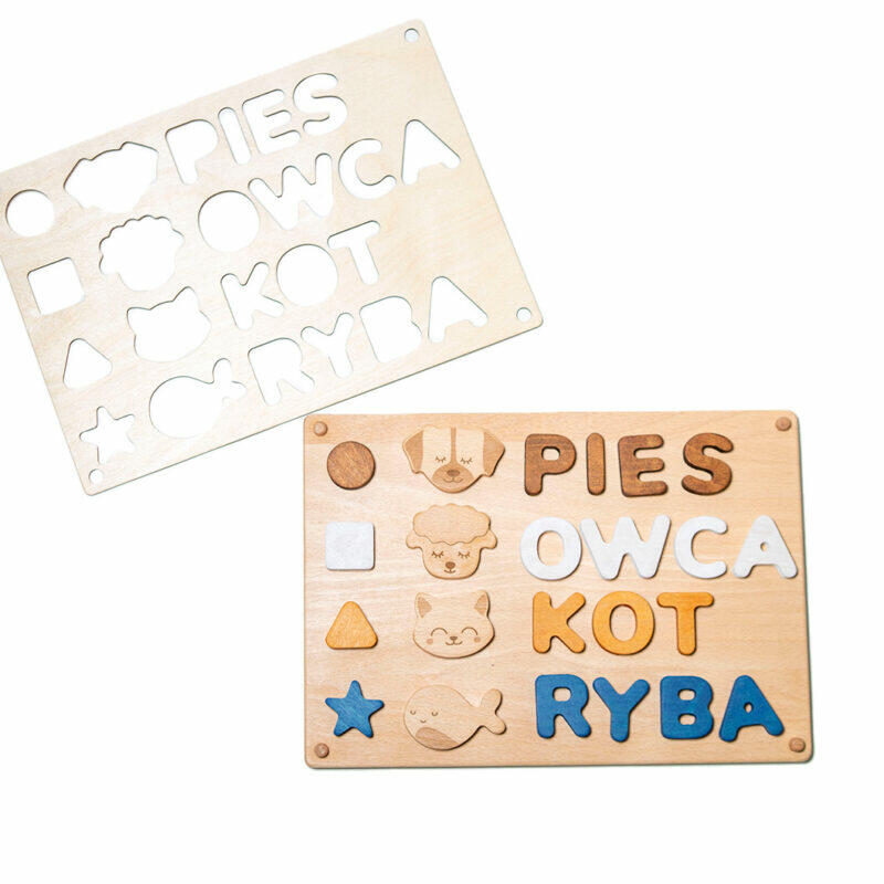 układanka do nauki literek dwujęzyczna