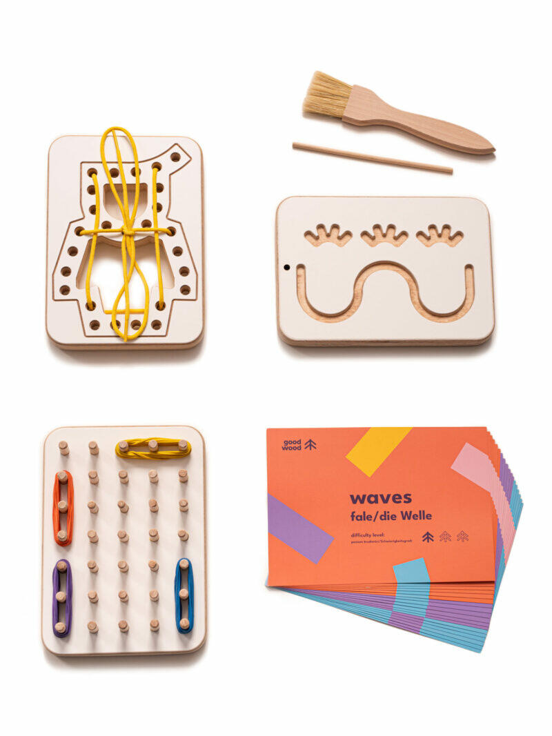 Zestaw kreatywny - geoplan+tabliczka+przeplatanka good wood