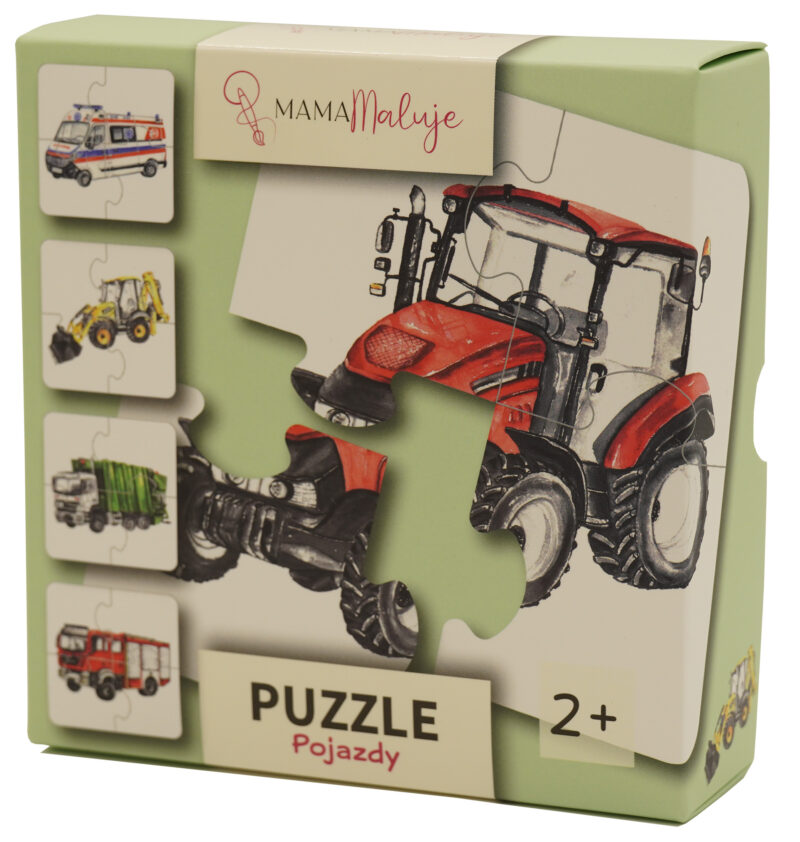 puzzle pojazdy mama maluje