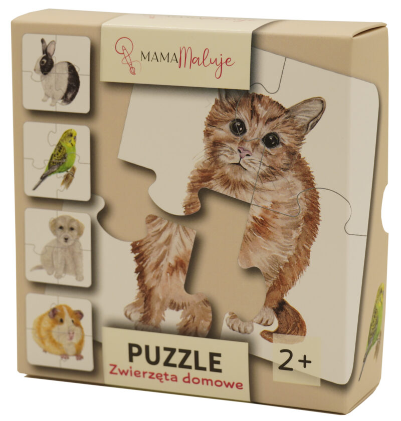 puzzle zwierzęta domowe mama maluje