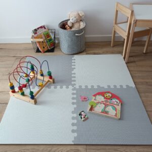 Mata piankowa Simply biało-szara L