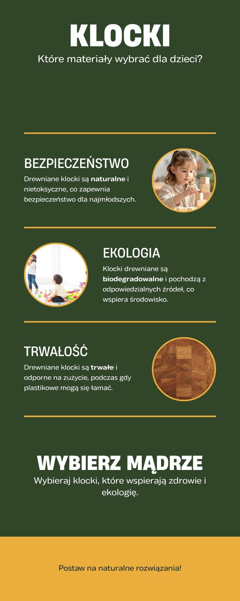 Infografika - Klocki drewniane czy plastikowe