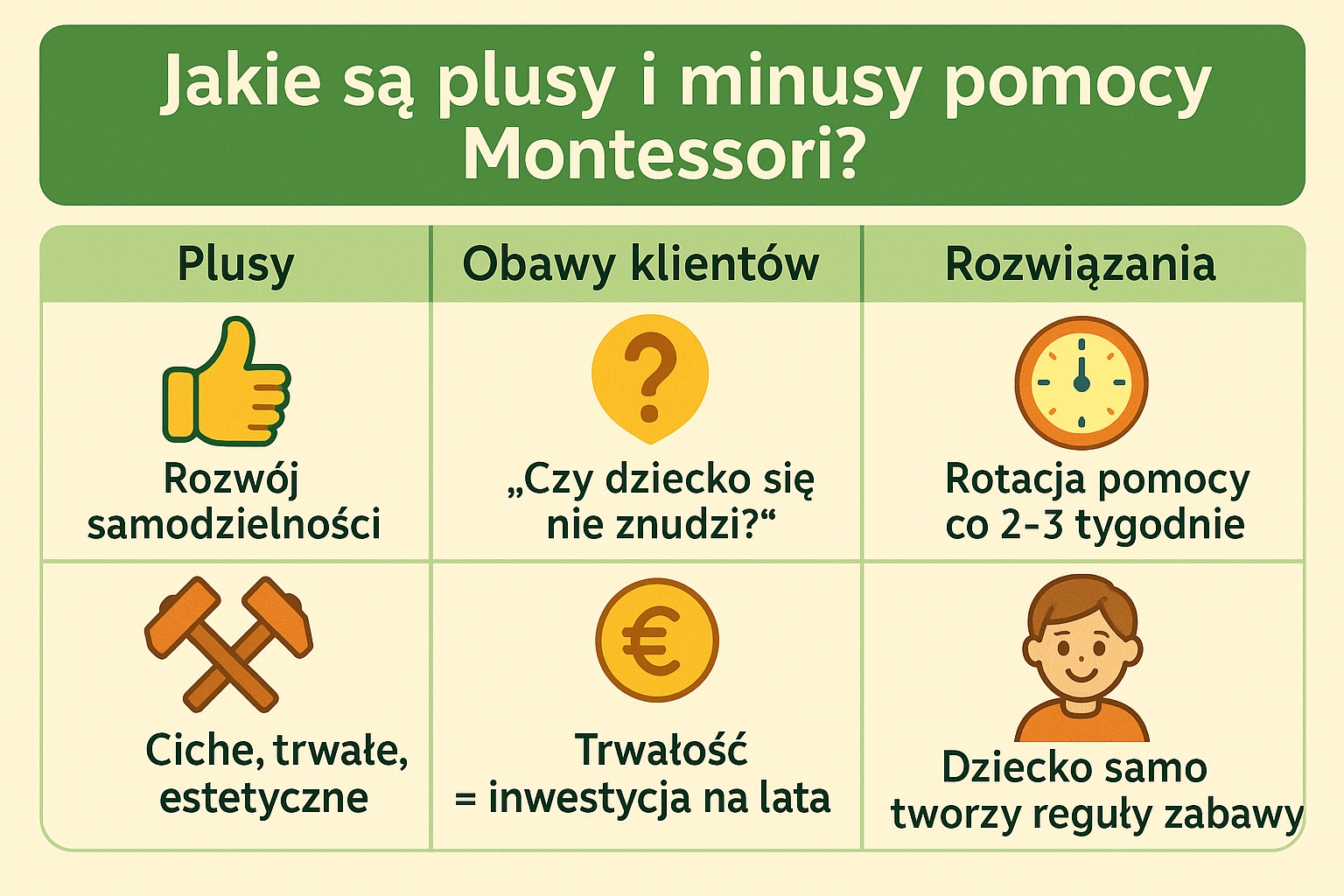 plusy i minusy zabawek montessori