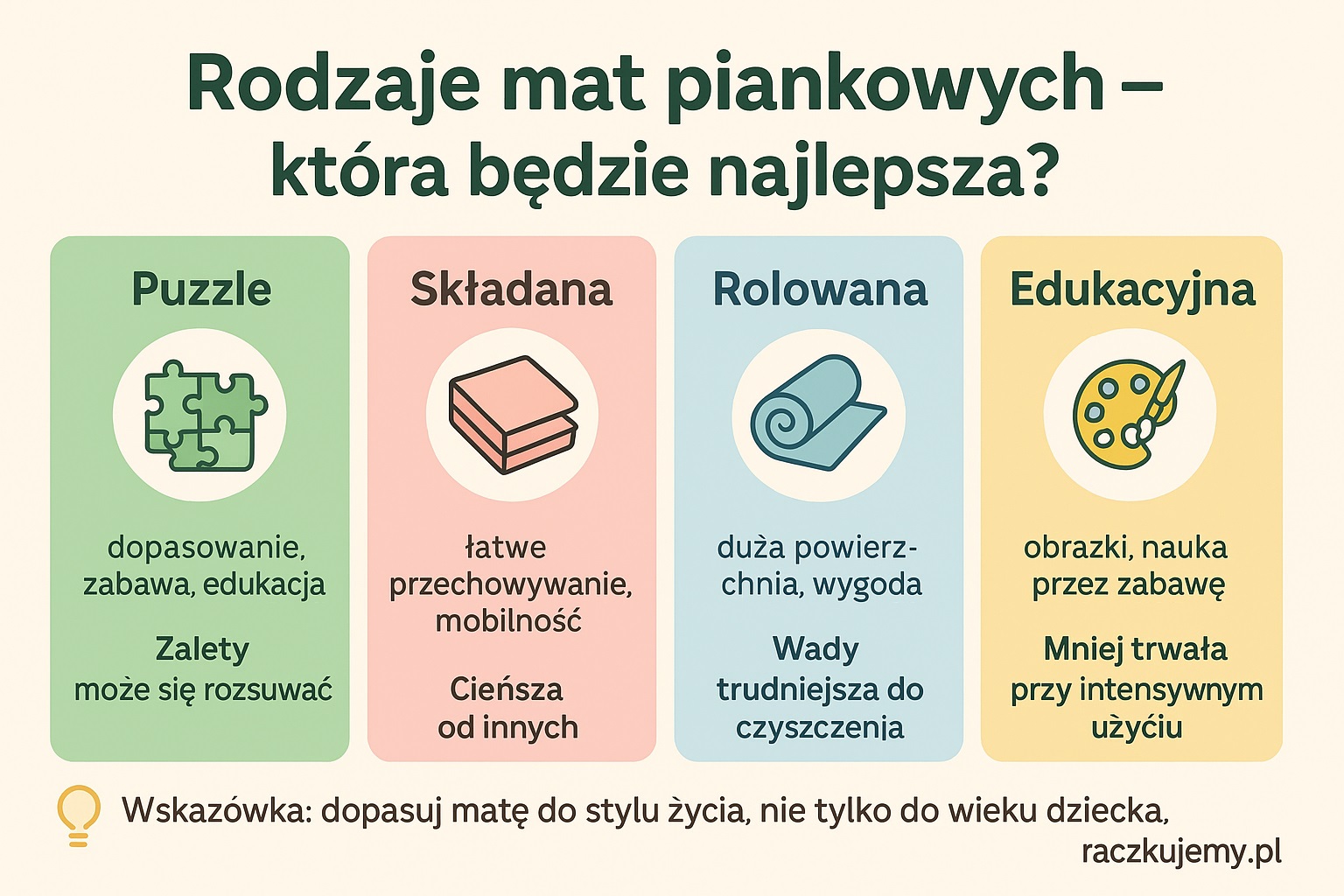rodzaje mat piankowych